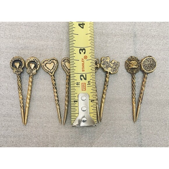 Baroque Cherub Hors D’oeuvres Pick Holder W 8 Theater Face Picks Gold Tone - Picture 9 of 12